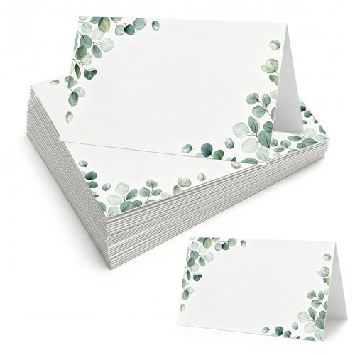 60 Stück Tischkarten Platzkarten zum Selbst Beschriften Namenskärtchen Tischkarten für Tischkärtchen für Geburtstag, Konfirmation, Kommunion, Taufe uvm (A)