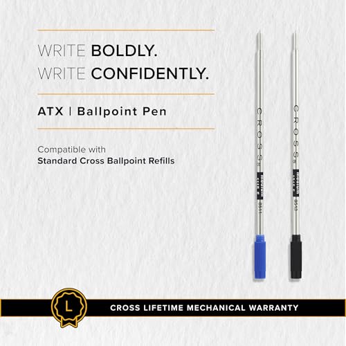 Image of Cross ATX Luxury Sandblasted Titanium Gray Ballpoint Pen with Modern Polished PVD Accents - Medium Point, Smooth Writing, Presented in Premium Gift Box