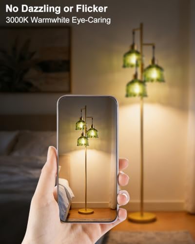 Image of Lightdot Globe Floor Lamp with LED Bulbs Included, Dimmable Floor Lamps,Unique Modern Standing Tall Lamp for Bedroom Living Room /Sofa Beside /Corner Decor-Gold