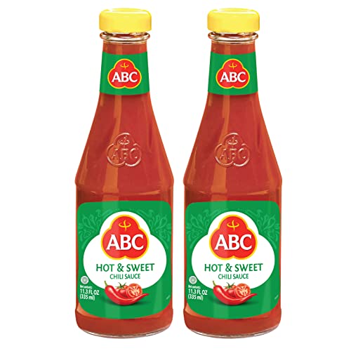 ABC Hot Sweet Sambal Chili Sauce, Indonesian Dipping BBQ, 11.3oz / 335ml (Pack of 2)