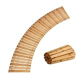 6FT Curved Wooden Garden Pathway Walkway Outdoor Roll Out Decorative Garden Non-Slip Patio Path Decorative Boardwalk Outdoor Road Floor for Backyard Beach Wedding Party