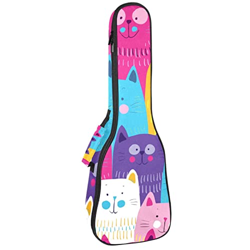 Sac ukulélé ténor à motif chat pour transporter votre musique partout