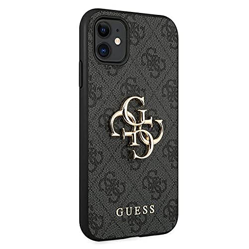 GUESS GUHCN614GMGGR - Cover per iPhone 11 6,1", colore: Grigio 4G, logo Big Metal
