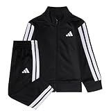 adidas Boys’ 2-Piece Full-Zip Jacket and Jogger Set – Long Sleeve Mock Neck Track Jacket with Side Pockets...