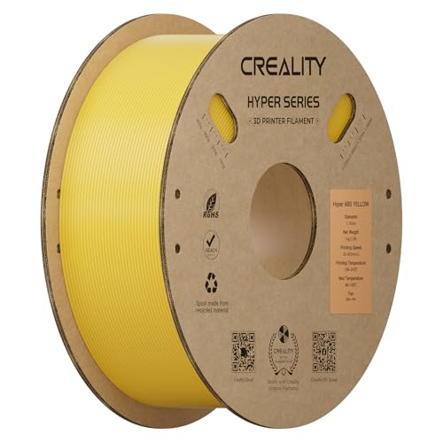 Creality ABS Filament 1.75mm 1KG, High-Speed 3D Printer ABS Filament Up to 350mm/s, High Impact Resistance, Odorless Non-Toxic and Without Stringing or Clogging, Fit Most FDM 3D Printers, Ye