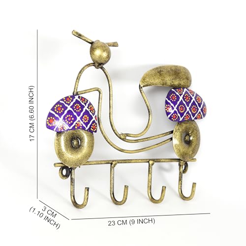 Image of Habere India-All the Cultures Fabricating India Keychain Stand | Keys Organizer | Key Hanger for Wall | Keychain Holder | Modern Key Holder for Wall (Purple)