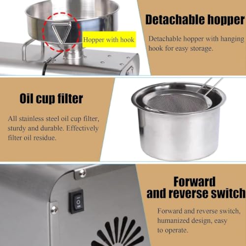Prensa de aceite automática de acero inoxidable para coco y maní 7