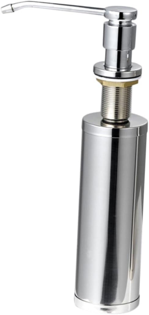Hemoton Stainless Steel Soap Dispenser for Kitchen Sink Easy to Install Liquid Pump Refillable Lotion Bottle for Hand Soap Bathroom Sink Accessory Modern and Stylish Design