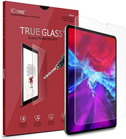 iCarez [Tempered Glass Screen Protector for Apple 11-inch iPad Pro 11 2020 and 2018 Model Premium Easy Install [9H 0.3MM 2.5D] 2-Pack (Compatible with Face ID and Apple Pencil)