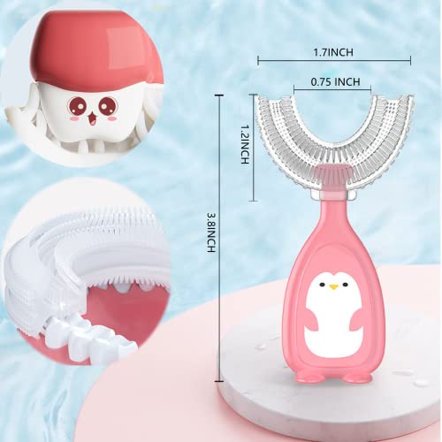 Toddler Children 360 U Shaped Toothbrush Kid Age 2-8 Year All Round Teeth Brush Easy Circular Wide Side Foam Manual Boy Girl Full Whole Mouth Guard #TOP5