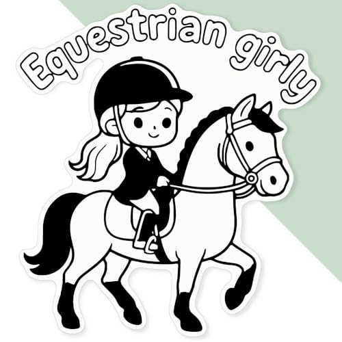 Extra Large 460mm 'Equestrian Girly' Permanent Sticker Decal for Cars/Windows/Bins/Walls (DW00140683)