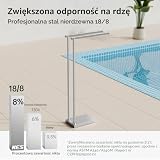 KES BTH239-2 Wolnostojący wieszak na ręczniki do łazienki z 3 x grubszą podstawą, 2-poziomowy stojak na ręczniki do podłogi w łazience, ulepszona stabilna konstrukcja, szczotkowane wykończenie ze