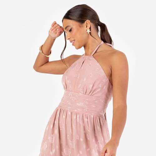 Robe longue fleurie dos nu pour silhouette ajustée sans serrer - 3
