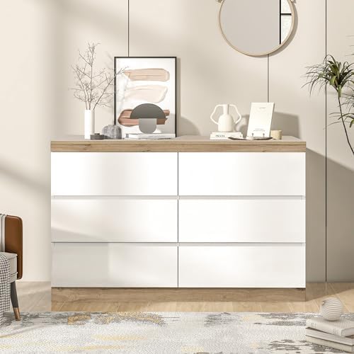 Commode avec 6 tiroirs, en panneau de particules, avec fonction d...