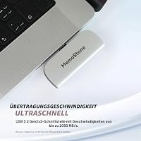 KingSpec MemoStone Externe SSD, 512 GB, tragbar, USB-C 2000 MB/s, Hochgeschwindigkeits-Solid-State-Laufwerk mit USB 3.2 Gen2x2 20 Gb/s Schnittstelle, kompatibel mit Apple iPhones/Tablets/Laptops (512 – Ansicht 2