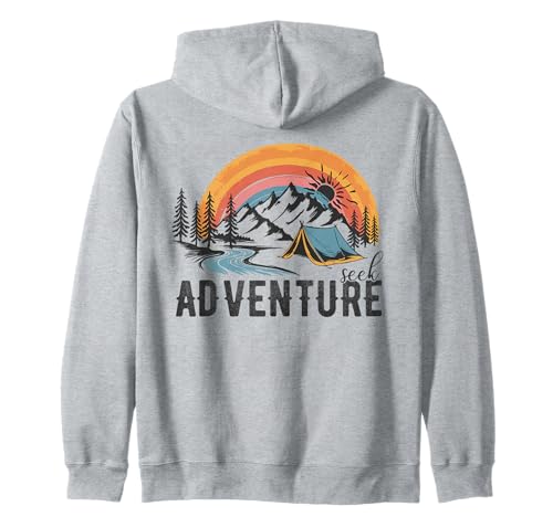 Seek Adventure Camping Sunset Hiking Nature Lover Outdoor Sudadera con Capucha