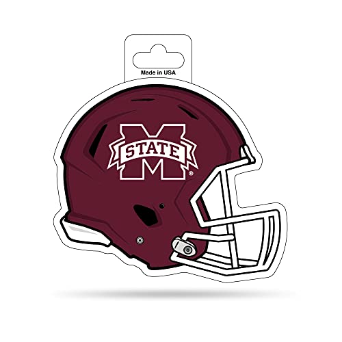 Rico Industries NCAA Mississippi State Bulldogs 4.75" x 5" Shape Cut Helmet Decal White