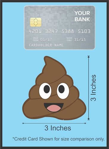 Image of StickerTalk Smiling Face Poop Emoji Vinyl Stickers, 1 Sheet of 2 Stickers, 3 inches by 3 inches Each