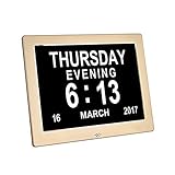 Diámetro: NFHNBABD Despertador Reloj Digital Día Calendario Reloj Metal Extra Grande Vista