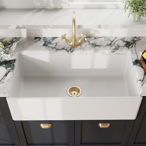 Nuie 36" Fireclay Farmhouse Kitchen Sink, Single Bowl