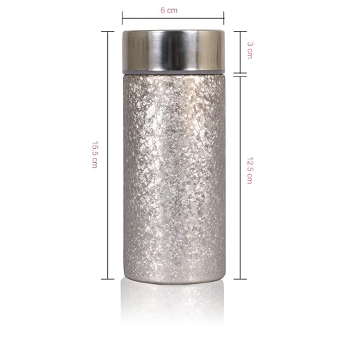 Image of Titanium Water Cup with Lid, Leakproof & Lightweight Portable Bottle, Durable Metal Drink Container for Office Travel Home, Reusable Teacup for Daily Use (Titanium Silver, 350 ML)