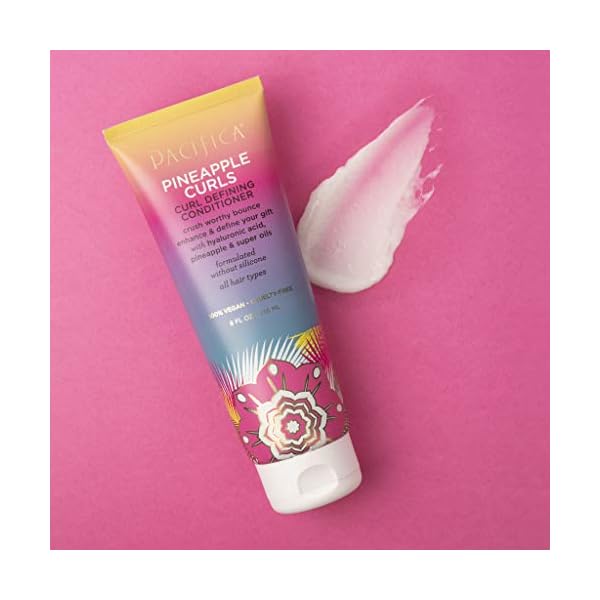 Pacifica Beauty, Pineapple Curls Defining Natural Conditioner, For Curly, Coily and Textured Hair Types, Pineapple Scent, Sulfate Free and Silicone Free, 100% Vegan and Cruelty Free