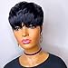Tgezer Short Pixie Cut Wigs for Black Women Glueless Pixie Cut wig Human Hair Short Layered Brazilian Virgin Human Hair Wig for Women Color 1B# Full Machine Made