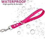Poignée de chien court - Chiens imperméables En laisse 10 Inch 3/4" Traffic Pet Lead Training Chien Leads Handle Grab Tab Backup Pet Car Leash pour petits chiens de taille moyenne (Hot Pink & Bleu ciel)