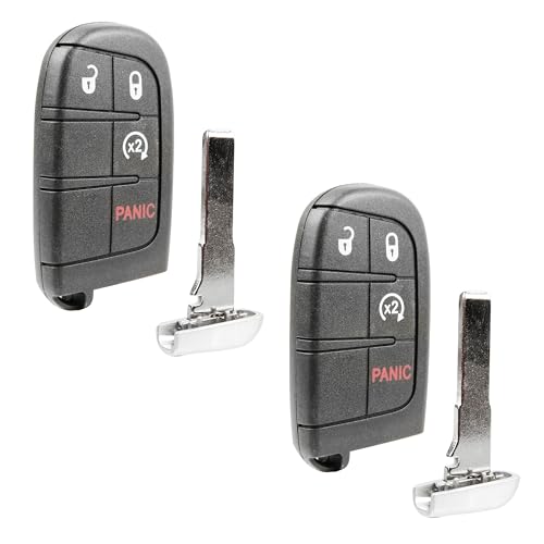 2X Keyless Entry Remote Start Key Fob Replacement 4-Button for 2015-2021 Jeep Renegade (M3N-40821302, 6BY88DX9AA, 47 4A)