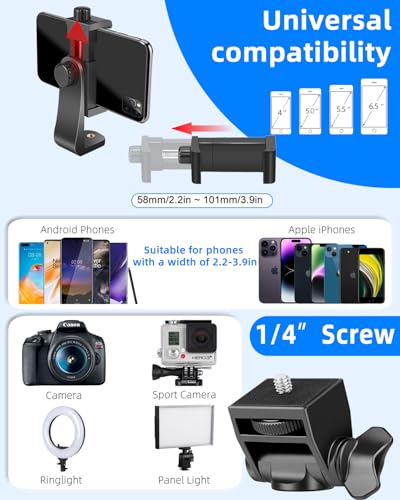 Alimu 70\" Phone Tripod & Selfie Stick, Extendable Cell Phone Tripod Stand with Wireless Remote and Phone Holder for Video Recording Filming, Compatible with iPhone Android Cellphone, Camera