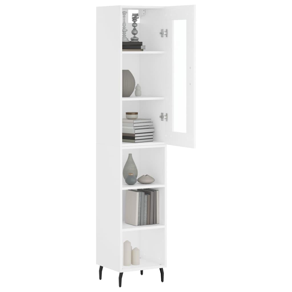 Armadio alto in legno bianco, 34,5 x 34 x 180 cm