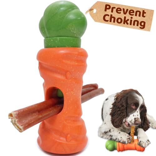 JoyBruko Bully Stick Holder for Dog - for Aggressive Chewers Treat Chew Holder, Heavy Duty Yak Chew Toy Nylon Bone, Prevent Choking Safety Device for Small Medium Large Dogs, No More Swallowed Ends