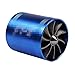 White skin Modyfikacja samochodu Wentylator Turbine Turbo Supercharger Turbine Dopasowanie do węża powietrza średnicy 65-74mm RS-TUR007. (Color : Blue)