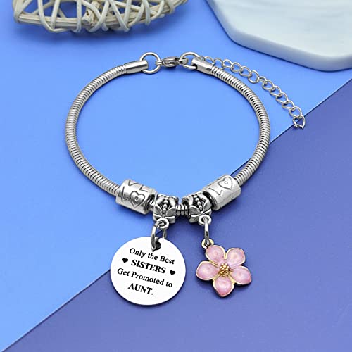 Sister Promoted to Auntie Bracelet Pregnancy Announcement Bracelet Jewelry for Women Birthday Gift from Sister Promoted to Auntie2