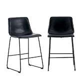 Joysoul 26'' Counter Height Bar Stools Modern Industrial Barstool Counter Hight Chair PU Faux Leathe
