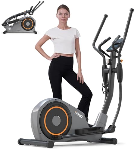 Elliptical Machine, Elliptical Exercise Machine for Home with Hyper-Quiet Magnetic Driving System, Elliptical Trainer with 15.5IN-20IN Stride, 8 Resistance Levels, 500LBS Loading Capacity