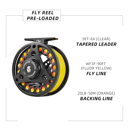 SF SF-001 Large Arbor Fly Fishing Reel with Aluminum Alloy Body 3/4wt 5/6wt 7/8wt Die Cast Pre-Loaded Fly Reel with Line Combo for Trout Bass Carp Pike Panfish - Image 3