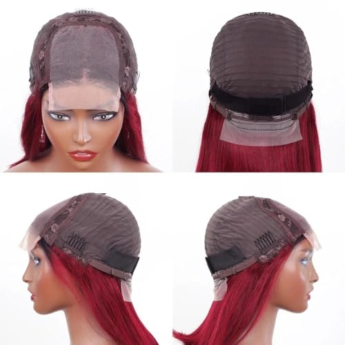Pelucas frontales de encaje recto 4x4 de cabello humano natural Bob 4