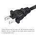 PowerHOOD UL Listed TV Power Cord 6Ft Cable Compatible with Samsung LG TCL 2 Prong AC Wall Plug 2-Slot LED LCD for Insignia Sharp Toshiba JVC Electronics Power Supply Cable Replacement