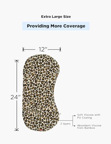 3 Pack Baby Bamboo Viscose Burp Cloth Set Waterproof Reversible Soft Absorbent Burping Rags with Snaps, Hello Teddy3