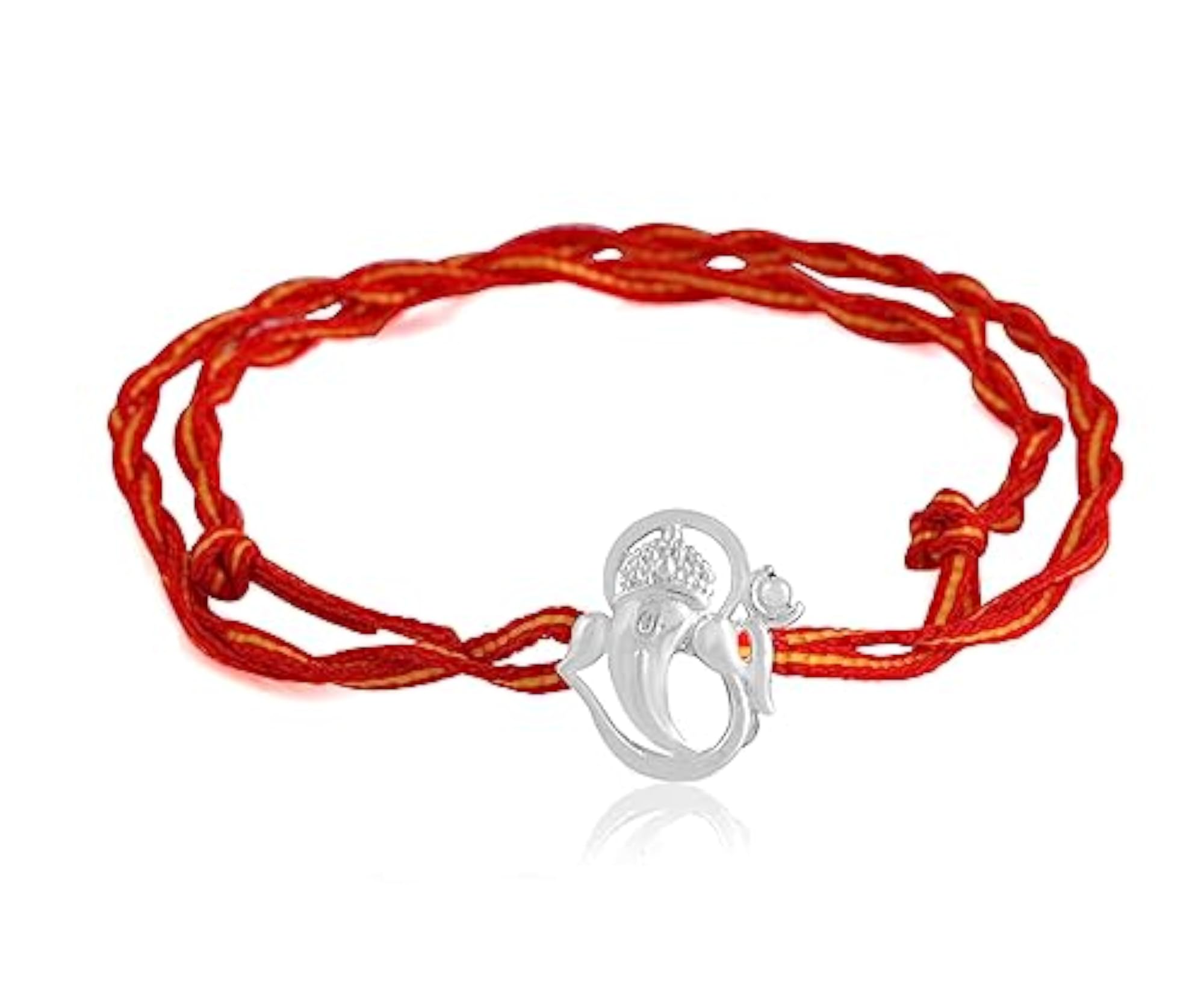 Pure Silver Rakhi Bracelet for Brother, 3-in-1 Design