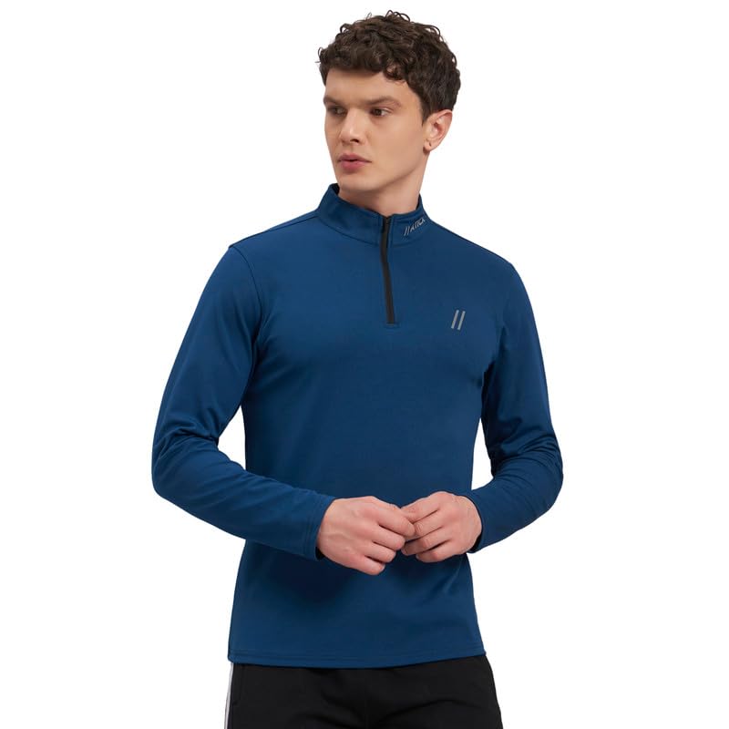 Image of ATICX Polyester Full Sleeve Compression High Turtle Neck Sports Jersey T Shirt for Men - Quick Dry Fit Gym Workout Top for Running, Swimming, Training, Cycling, Football, Badminton