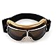 evomosa Motorradbrille Vintage Brille Retro Fliegerbrille PU-Leder Faltbar Winddicht Brille für Männer und Frauen brillen (Gold Schwarz)