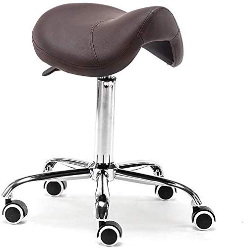 Massagekruk Salon Massage Stoel Verstelbare Swivel Hydraulische Gas Lift Ergonomische Zadelkruk voor Kantoor Kappers Manicure Tattoo Therapie Schoonheid Massage Spa Salon (Kleur: Bruin)