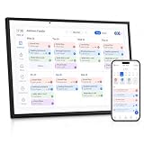 QUNUB 10.1 Inch Digital Calendar 2026 Chore Chart, Smart Wall Mountable and Desktop Interactive Touchscreen Electronic Planner, Family Organizer for Family Schedules, Black and White