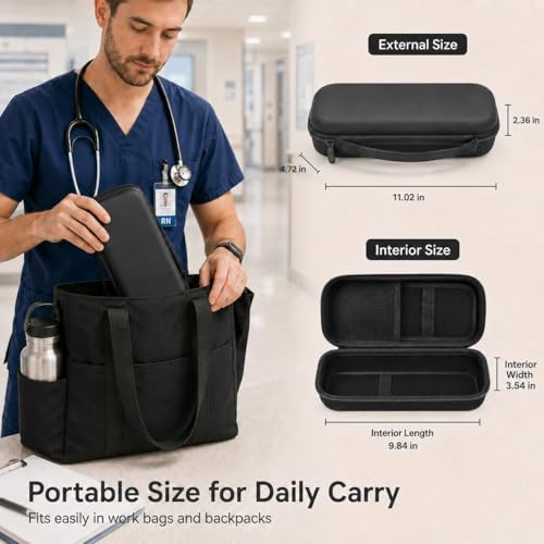 Image of Stethoscope Case Compatible with 3M Littmann Classic III Monitoring /Lightweight II S.E /Cardiology IV Diagnostic /MDF Acoustica Stethoscopes, Extra Pocket for Doctor & Nurse Accessories (Black)