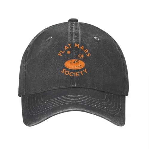 Flat Mars Society Flat Earth Baseball Gorra Vintage Desgastada Lavada Miembros Alrededor del Mundo Gorra Snapback Hombres, Gorra de Verano