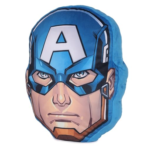 Image of Mirada Captain Cushion America - Marvel Superhero Soft Plush Toy, Stuffed Pillow, Birthday Gift for Kids, Boys & Girls, Licensed Decor - 35cm