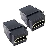 Poyiccot HDMI Coupler Keystone Jack, (2-Pack) Gold-Plated HDMI Female to Female Insert Wall Plate Connectors Adapter-Black