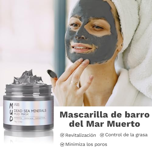 Miniatura 5 de ANAiRUi Mascarillas Faciales de Cúrcuma + Mascarilla Arcilla Té Verde + Mascarilla de barro del Mar Muerto - Para limpieza facial profunda, hidratante e purificante, desintoxicante, 210g